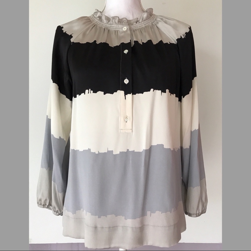 BCBG MaxAzria Ombré Silk Blouse